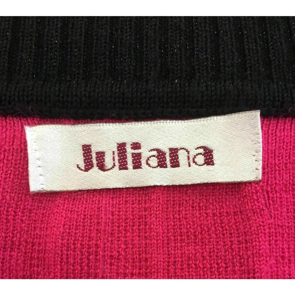 Juliana Women's Cardigan Sweater + Blouse Set Knit Embellished Fucsia Black S - Picture 3 of 12